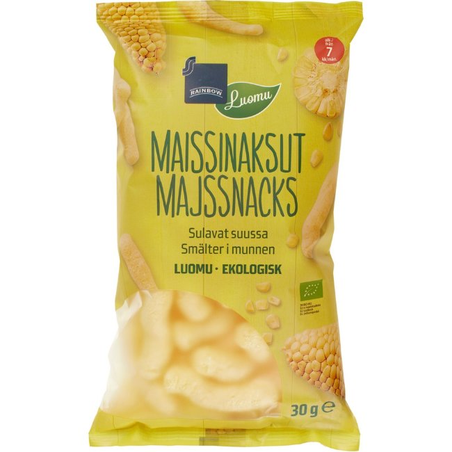 Кукурузные снеки Rainbow органические 30 гр 7 мес Кукурузные снеки Rainbow органические 30 гр 7 мес