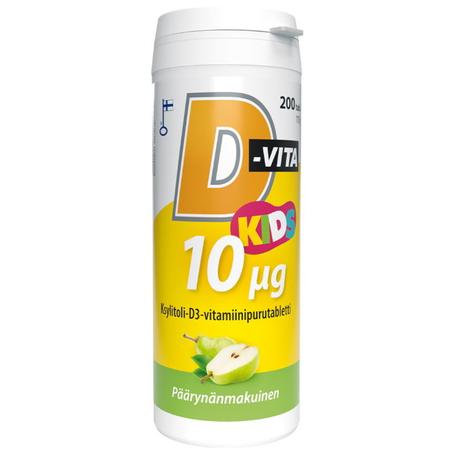 Витамины D-Vita Kids для детей 10 µg 200 таблеток Vitabalans