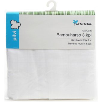 Белые бамбуковые марлевые пеленки Jutta Pilvi 70x70 см (уп 3 шт)