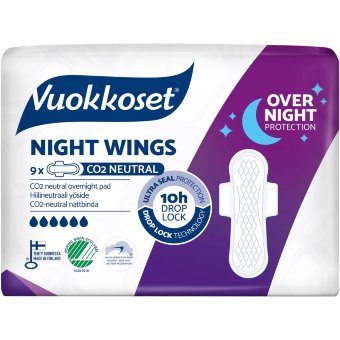 Прокладки Vuorroset Night Wings 9 шт Прокладки Vuorroset Night Wings 9 шт