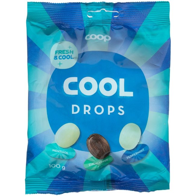 Пастилки Coop Cool Drops с ментолом, перечной мятой и эвкалиптом 100 гр