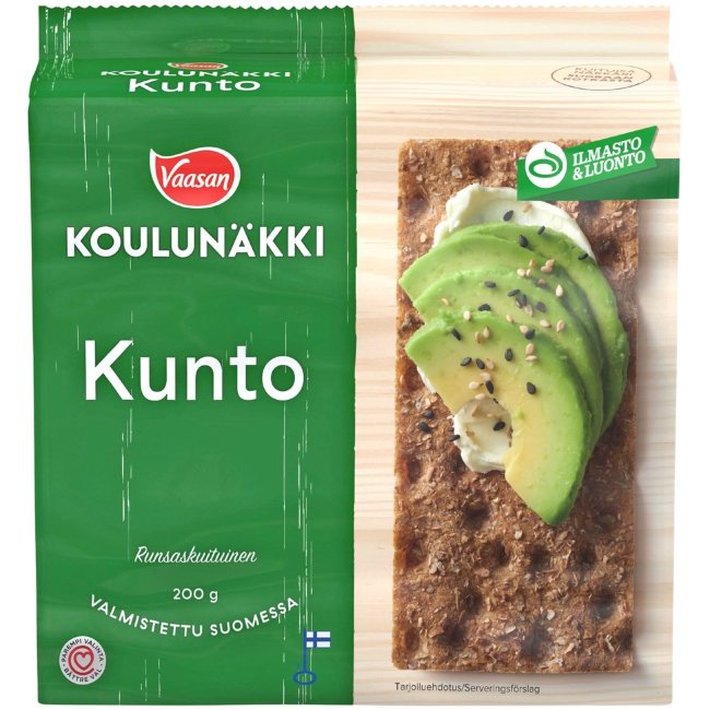 Цельнозерновые ржаные хрустящие хлебцы VAASAN KOULUNÄKKI Kunto 200 гр