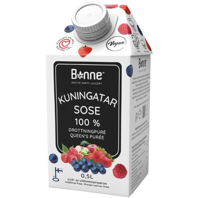 Пюре яблоко, черника, клубника, малина Bonne Kuningatar 0,5 л