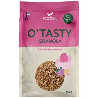 Гранола с малииной и овсяными хлопьями Foodin O`Tasty 350 гр