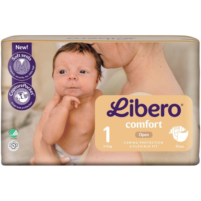 Подгузники на липучках Libero Comfort размер 1 (уп 43 шт) 2-5 кг Подгузники на липучках Libero Comfort размер 1 (уп 43 шт) 2-5 кг