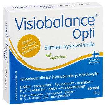 Витамины для глаз с экстрактом черники Visiobalance Opti (Визиобаланс) 60 таблеток Hankintatukku Витамины для глаз с экстрактом черники Visiobalance Opti (Визиобаланс) 60 таблеток Hankintatukku