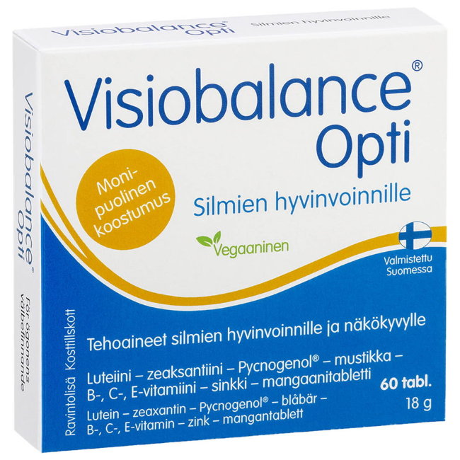 Витамины для глаз с экстрактом черники Visiobalance Opti (Визиобаланс) 60 таблеток Hankintatukku