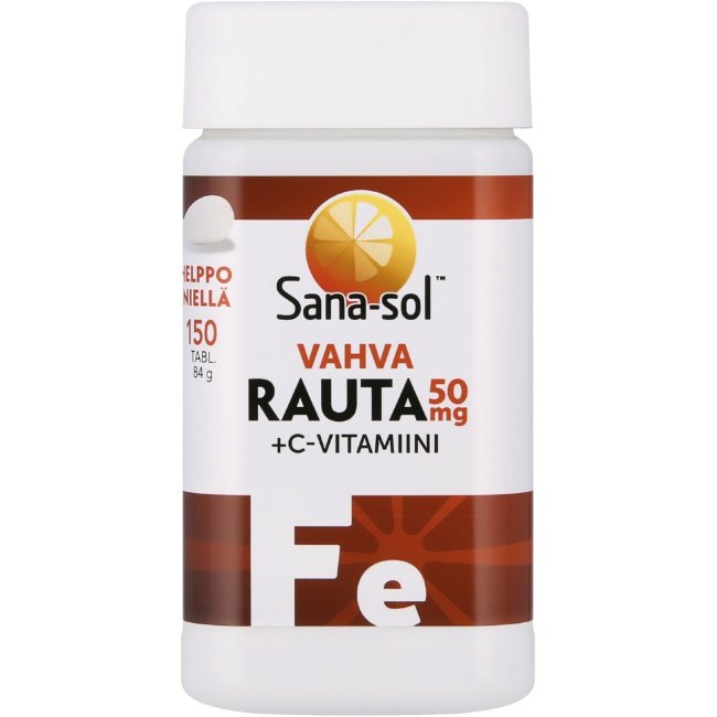 Витамины с железом усиленные VAHVA RAUTA 50 mg + С vitamiini Sana-Sol 150 таблеток