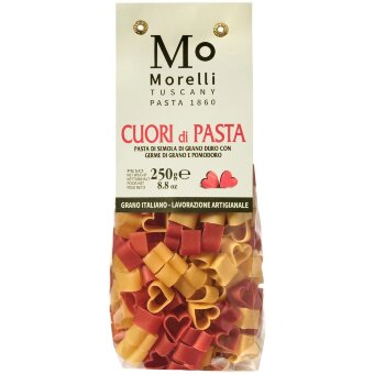 Макароны Morelli с узором «сердечки» с томатом и пшеничным зародышем 250 гр