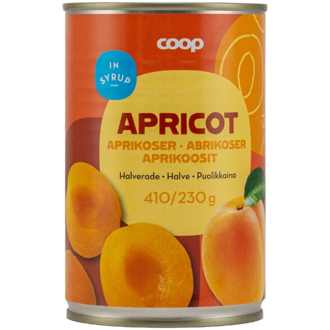 Курага половинками в сахарном сиропе Coop 410/226 гр