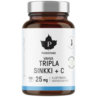 Биологически активная добавка Puhdistamo Trippel Zink + C 25 мг 120 капсул
