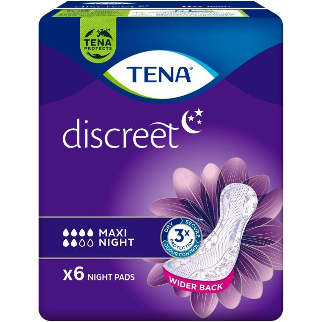 Ночные пеленки для женщин TENA Discreet Maxi (уп 6 шт) Ночные пеленки для женщин TENA Discreet Maxi (уп 6 шт)