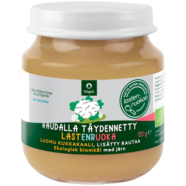 Пюре из цветной капусты Nôgel органическое, с добавлением железа, 120 гр 4 мес+ Пюре из цветной капусты Nôgel органическое, с добавлением железа, 120 гр 4 мес+