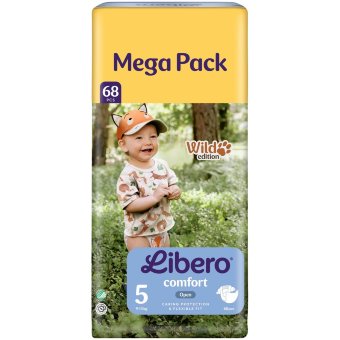 Подгузники на липучках Libero Comfort размер 5, 68 шт, вес 9-14 кг