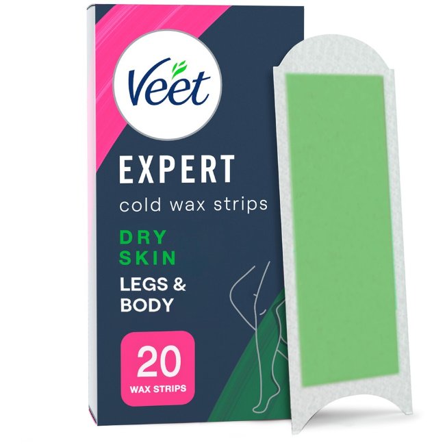 Холодные восковые полоски Veet Expert для тела и ног для сухой кожи 20 шт/уп