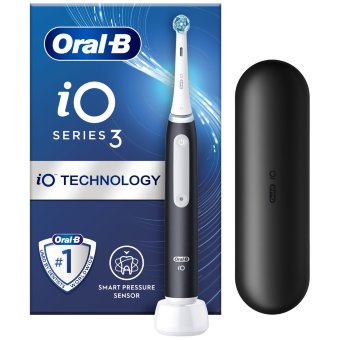 Электрическая зубная щетка Oral-B iO 3S Black с технологией Braun + дорожный футляр Электрическая зубная щетка Oral-B iO 3S Black с технологией Braun + дорожный футляр