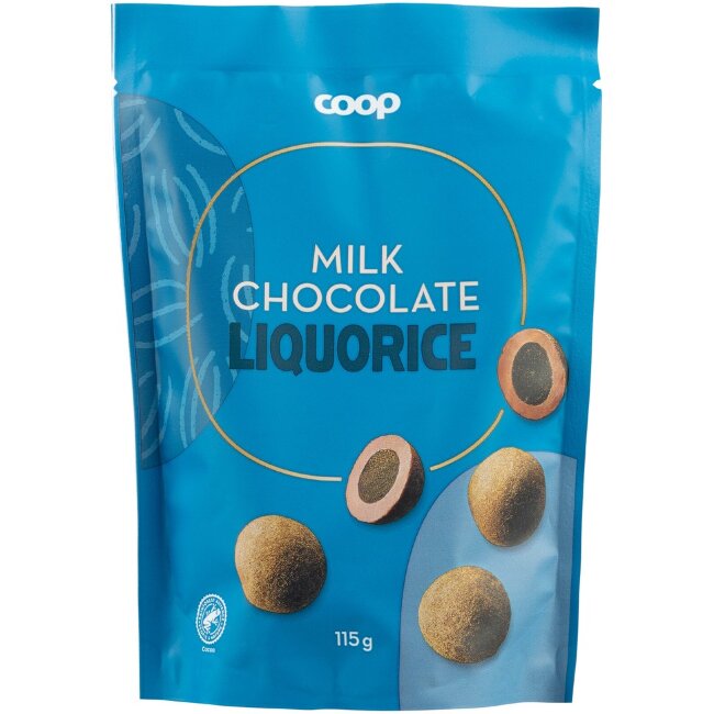 Лакрица в молочном шоколаде Coop 115 гр