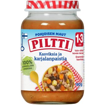 Piltti (говядина, свинина, картофель, морковь, лук) 200 гр