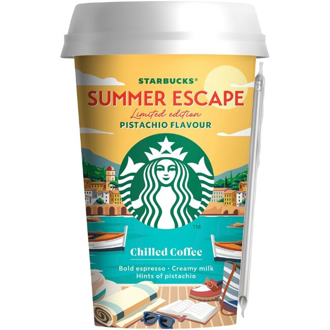 Молочный кофейный напиток Starbucks Summer Escape 220 мл фисташковый холодный кофе Молочный кофейный напиток Starbucks Summer Escape 220 мл фисташковый холодный кофе