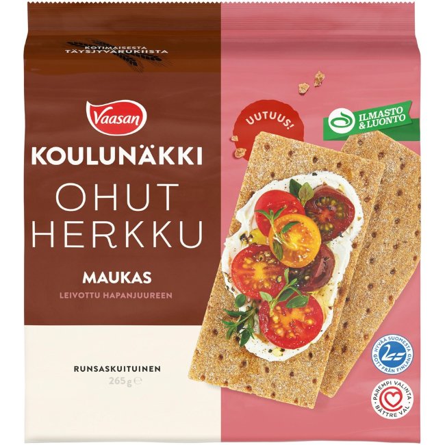 Тонкие хрустящие хлебцы Vaasan Koulunäkki 265 гр