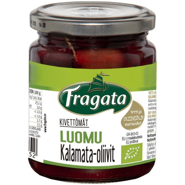 Био оливки каламата без косточек Fragata с травами и оливковым маслом 250 гр