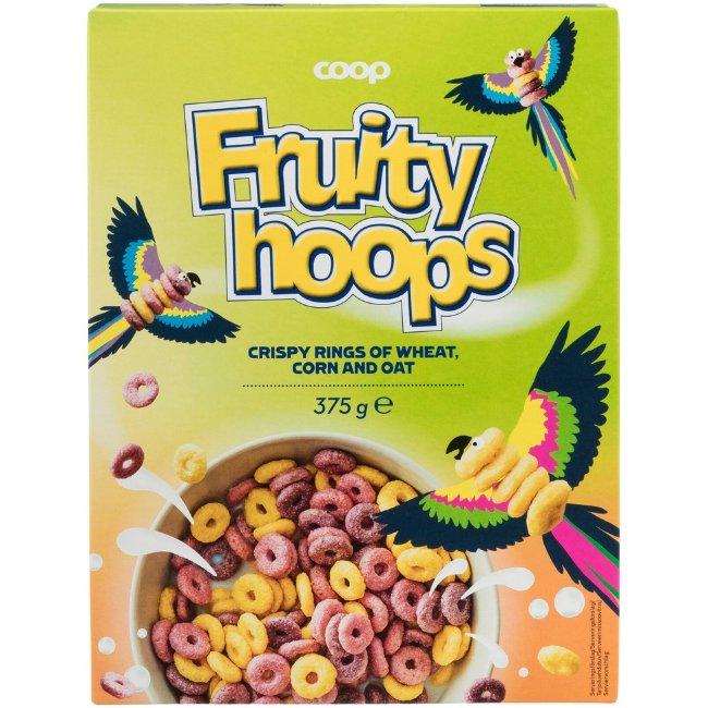 Хрустящие фруктовые кольца Coop Fruity Hoops 375 гр