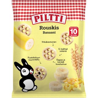 Снэки кольца PILTTI Rouskis банан 28 гр