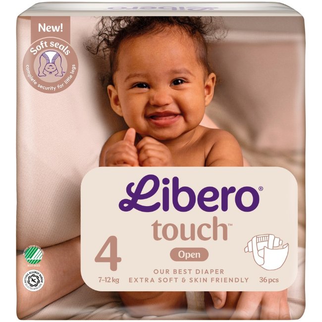 Подгузники на липучках Libero Touch размер 4, 36 шт, 7-12 кг