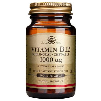 Таблетки с витамином B12 Solgar B12-Vitamiini 1000 µg 100 шт Solgar Таблетки с витамином B12 Solgar B12-Vitamiini 1000 µg 100 шт Solgar