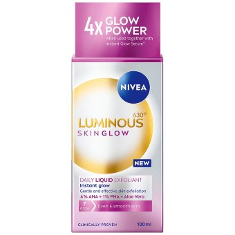 Жидкий отшелушивающий уход за лицом NIVEA Luminous 630 Skin Glow Daily 100 мл Жидкий отшелушивающий уход за лицом NIVEA Luminous 630 Skin Glow Daily 100 мл