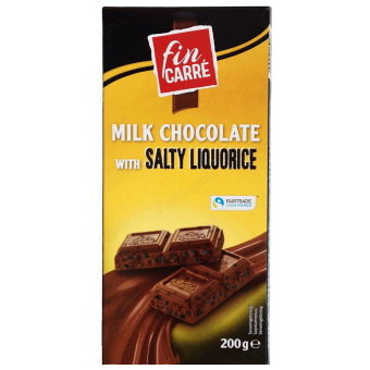 Молочный шоколад с соленой лакрицей Fin Carre 200 гр