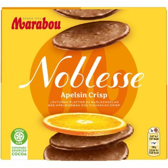 Шоколадные диски с кукурузными хлопьями Marabou Orange Crisp 150 гр