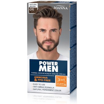 Перманентная краска для волос Joanna Power men 04 natural brown Перманентная краска для волос Joanna Power men 04 natural brown