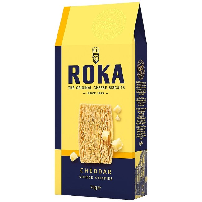 Хрустящее сырное печенье ROKA Cheddar 70 гр