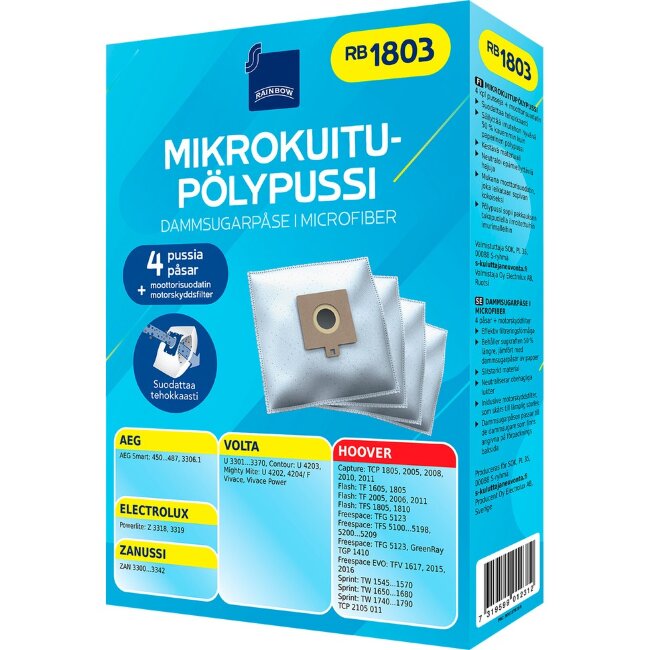Пылесборник Rainbow RB1803 (уп 4 шт) + моторный фильтр Пылесборник Rainbow RB1803 (уп 4 шт) + моторный фильтр