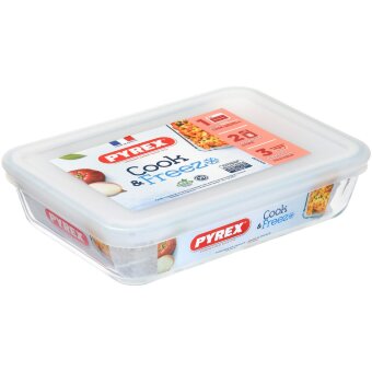 Стеклянная форма для запекания с крышкой Pyrex Cook & Freeze 19x14 см