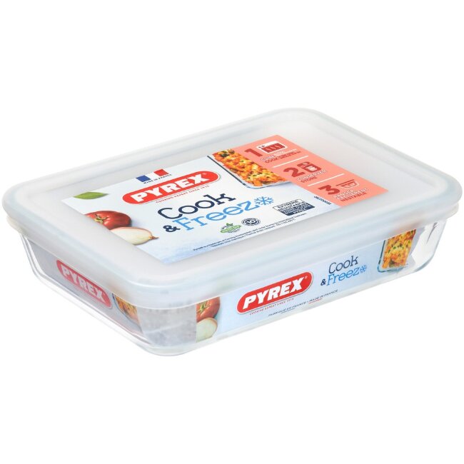 Стеклянная форма для запекания с крышкой Pyrex Cook & Freeze 19x14 см