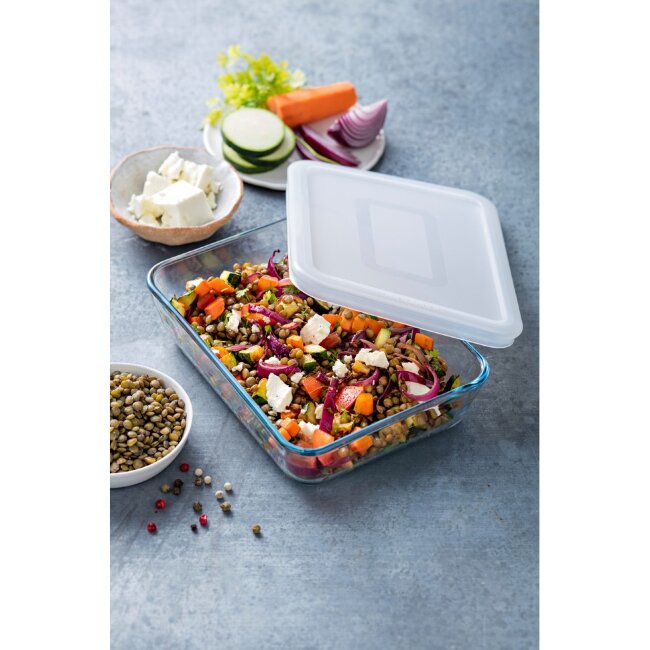 Стеклянная форма для запекания с крышкой Pyrex Cook & Freeze 19x14 см