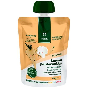 Пюре из пастернака с цветной капустой Nôgel, с добавлением железа, 70 гр 4 мес+