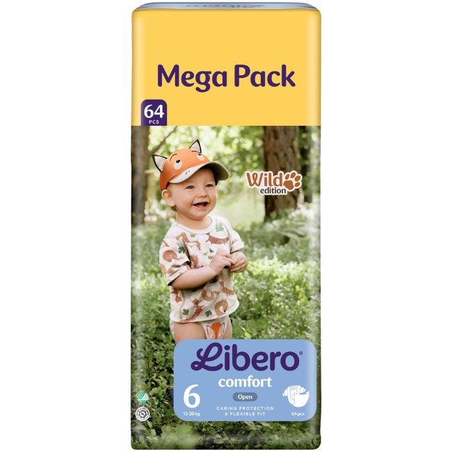 Подгузники на липучках Libero Comfort размер 6 (уп 64 шт) 13-20 кг Подгузники на липучках Libero Comfort размер 6 (уп 64 шт) 13-20 кг
