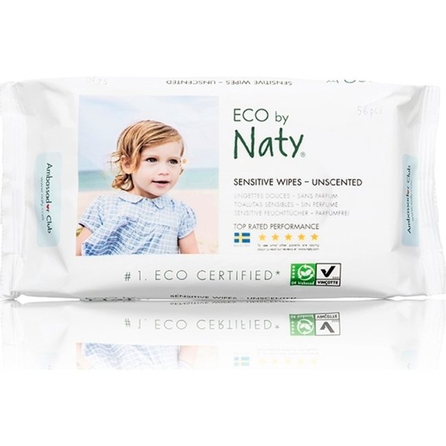 Влажные салфетки для чувствительной кожи Naty Eco Sensitive 56 шт/уп Влажные салфетки для чувствительной кожи Naty Eco Sensitive 56 шт/уп