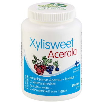 Витамины свежий и вкусный витамин С Xylisweet Acerola 200 таблеток Hankintatukku Витамины свежий и вкусный витамин С Xylisweet Acerola 200 таблеток Hankintatukku