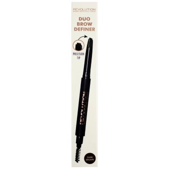 Карандаш для бровей Makeup Revolution Duo Brow Pencil темно-коричневый Карандаш для бровей Makeup Revolution Duo Brow Pencil темно-коричневый