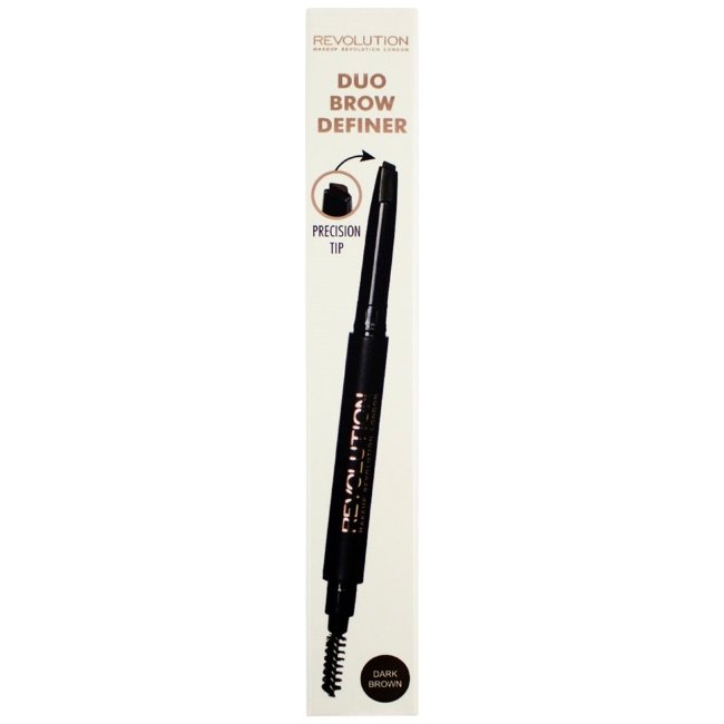 Карандаш для бровей Makeup Revolution Duo Brow Pencil темно-коричневый Карандаш для бровей Makeup Revolution Duo Brow Pencil темно-коричневый