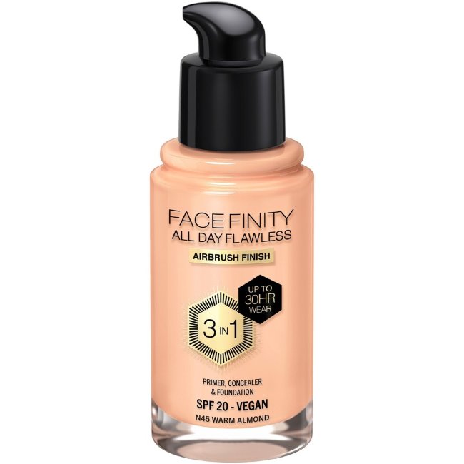 Тональный крем 3 в 1 Max Factor Facefinity All Day Flawless 30 мл, 45 warm almond