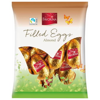 Шоколадные яйца Favorina с нугой из миндаля 150 гр
