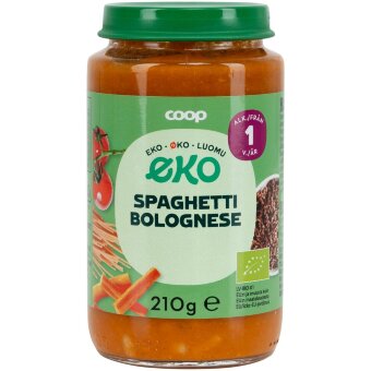 Спагетти болоньезе Coop Eko органические 210 гр 1 год