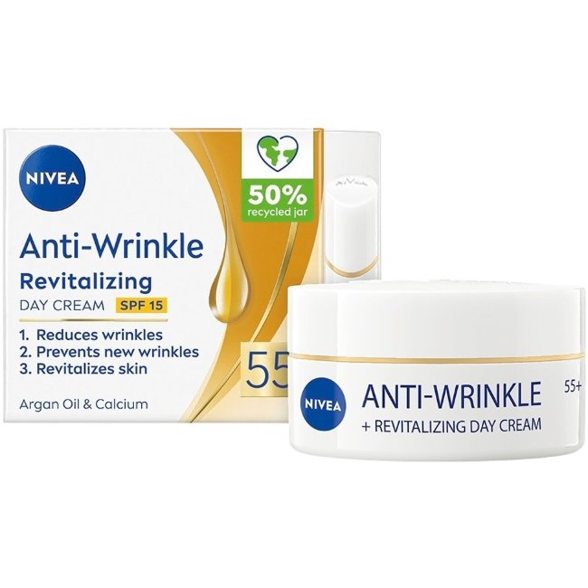 Дневной крем NIVEA Anti-Wrinkle + Revitalizing 55+ 50 мл Дневной крем NIVEA Anti-Wrinkle + Revitalizing 55+ 50 мл