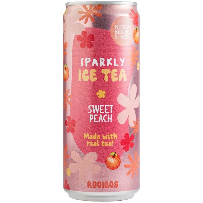 Газированный ледяной чай Nordic Berries & More с ароматом сладкого персика 0,33 л TLK