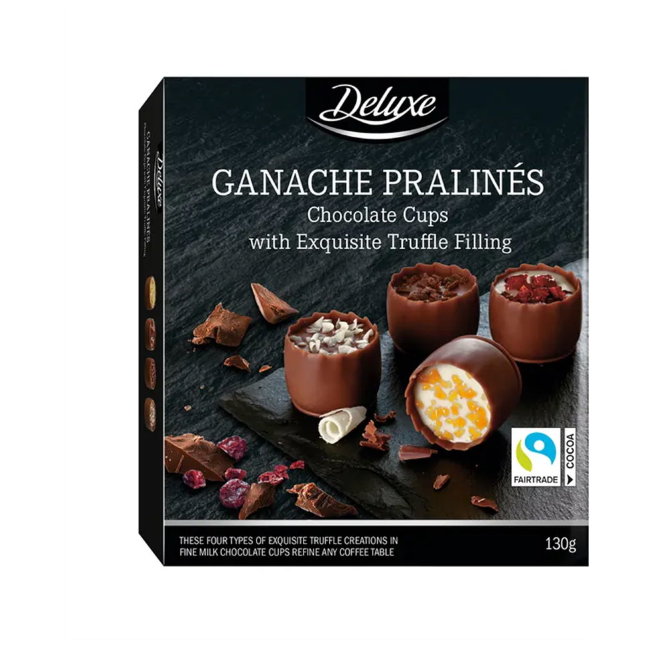 Конфеты пралине GANACHE 4 вила трюфельных начинок Deluxe 130 гр Конфеты пралине GANACHE 4 вила трюфельных начинок Deluxe 130 гр